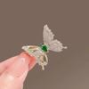 Exquisite French Retro Emerald Butterfly Brooch Pin - Elegant and Unique Women's Accessory