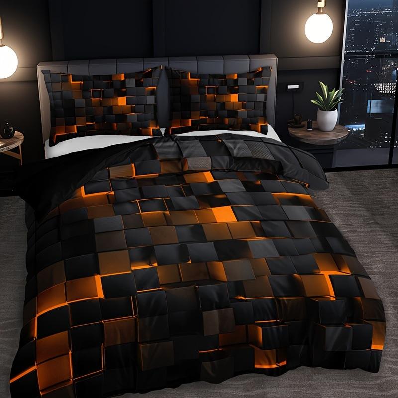 Abstract Grid Geometry Series Quilt Cover Digital Printing Bedding Set Down Duvet Cover for Bedroom Room