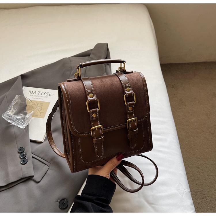 Новая осенне-зимняя замшевая сумка-рюкзак, женская сумка-мессенджер для путешествий в стиле Сен Мэн, легкая роскошь, нишевое ощущение, для通勤