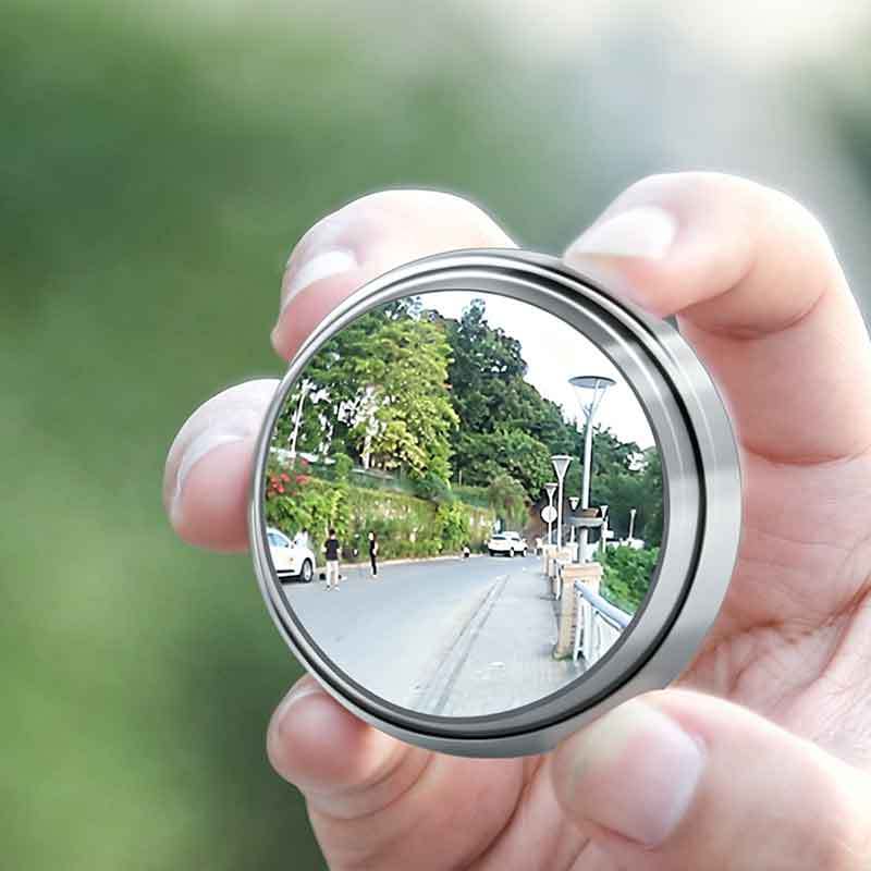 2Pcs 360° Rotatable Convex Blind Spot Mirror Round Frame Wide Angle Clear Rearview Mirror Car Safety Driving Accessories