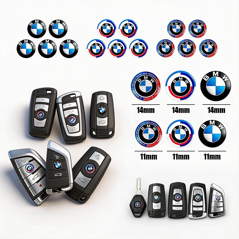 For BMW M X1 X3 11/14mm Car Key 3D Aluminum Logo Replacement Sticker Accessories For BMW E90 G80 M3 G30 M5 F82 F83 F20 F21 G42 F95 F96 G06 G07 M