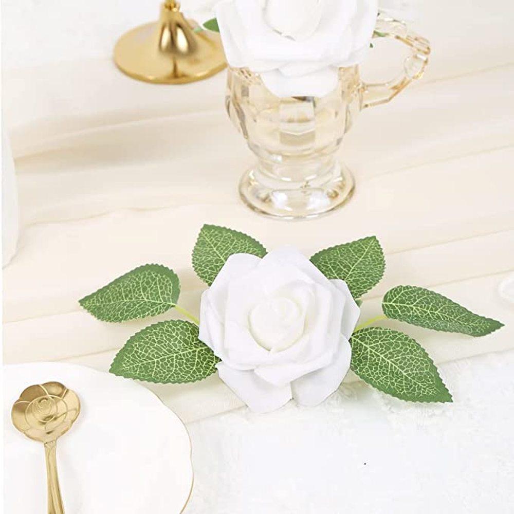 50шт искусственная пена роза искусственная роза цветок искусственная роза со стеблем DIY свадебный букет свадебный душ центральный цветочная композиция вечеринка