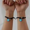 2pcs Luminous Dog Paw Bracelet Love Heart Magnetic Braid Adjustable Bracelet For Your Friends Families