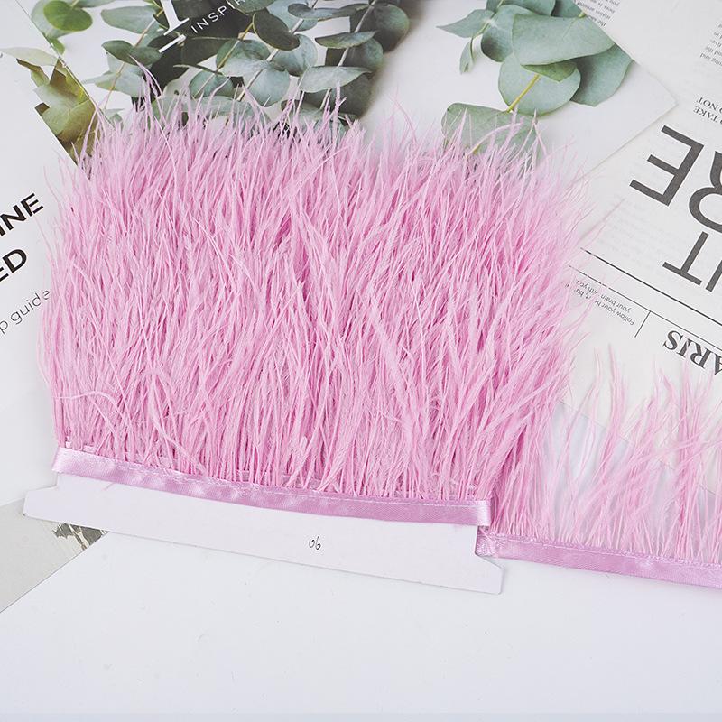 8-10Cm Ostrich Feather Wedding Dress Diy Performance Clothing Accessories Feather Tassel Including Webbing