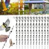 Birds Repellent Reflective Rods Silver Spinner Bird Deterrent Device Hanging Ornament for Outdoor Garden Decor Supplies