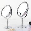 Double-Sided HD Makeup Mirror, Round Metal, 1:2 Magnifying, Rotating Design