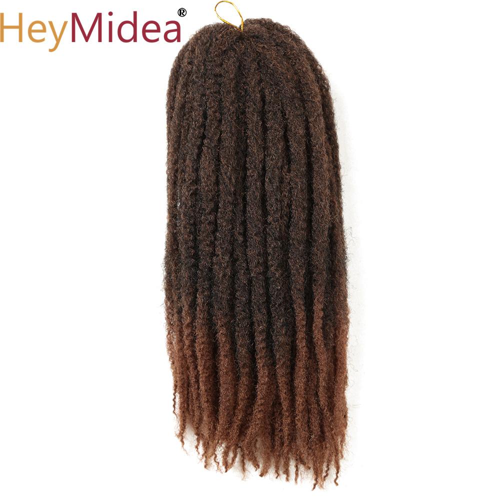 Marley Afro Kinky Braiding Hair 18inch Synthetic Crochet Marly Twist Braids Hair Extensions Ombre Black Brown Blonde For Women