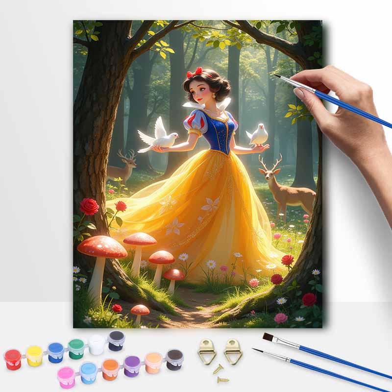 Disney Белоснежный Лес Животные Масляная Краска По Номерам Набор для Рисования Ручная Роспись Домашний Декор Подарок