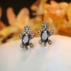 Accessories niche design, turtle stud earrings, animal micro inlaid with diamond zircon earrings