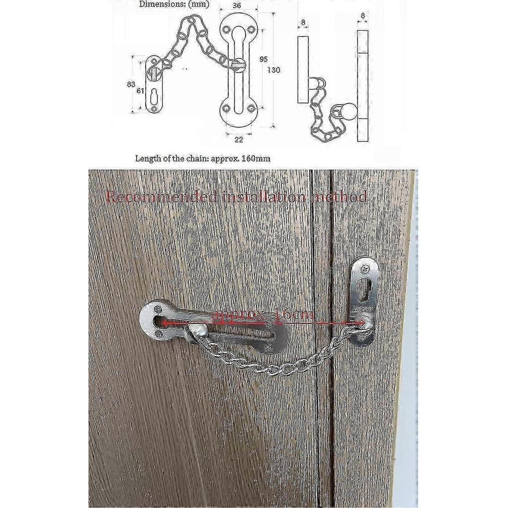 Solid 304 Stainless Steel Extra Thick Door Chain Security Sliding Chain Chain For Entry Door - RIpj
