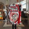 Custom Name,AFC Ajax Printed Flannel Blanket, soft throw for bedroom sofa, washable, Christmas present, great gift.