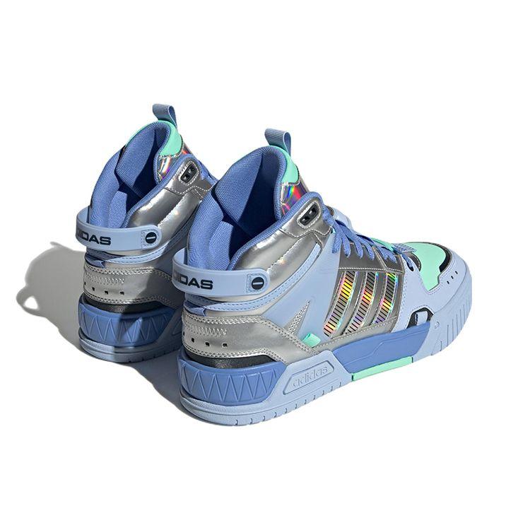 Adidas Neo D-Pad Mid Повседневные Нескользящие Прочные Высокие Кеды для Скейтборда Унисекс Кроссовки Синий Серебристый HQ7026