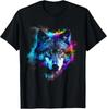 Wolf Art Colourful Animal Motif Artwork Wolf T-Shirt