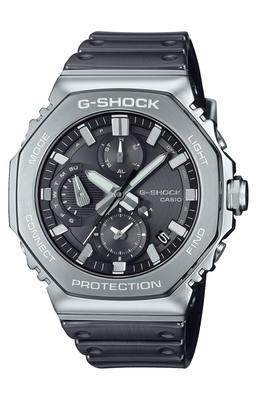 Часы Casio Полностью металлический хронограф с прочным и надежным силиконовым ремешком серебристого цвета G-Shock Мужские GMC-B2100Y-1AJF, Bluetooth, Солнечная батарея, Ремешок,