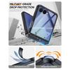 Protective Case with Hinge Protection Tempered Glass Screen Protector Slim PC Cover for Samsung Galaxy Z Flip 7-Black