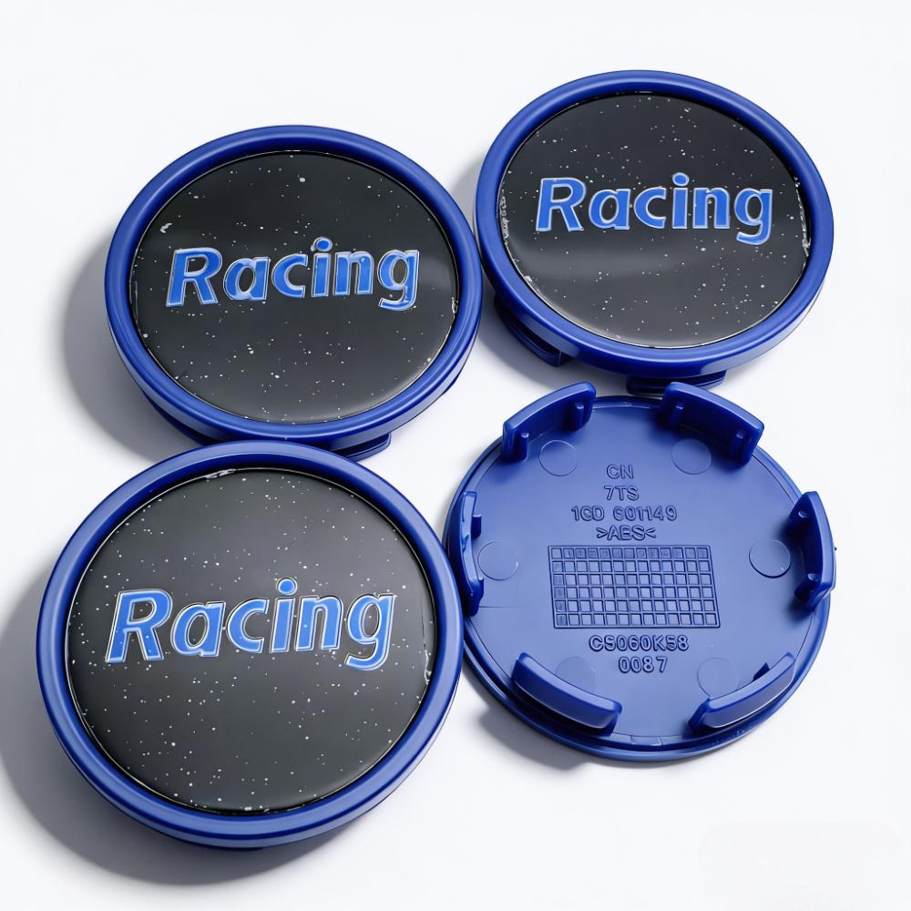 4pcs Racing Sport Logo Badge Emblem Car Wheel Center Caps 58MM Clips 53MM Rim Hubcaps Cover Wheels Hub Dust Cap Car Accessories