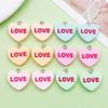 12-цветные смоляные кулоны в форме сердца с надписью LOVE для изготовления украшений своими руками