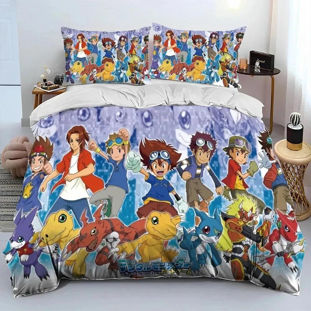 Аниме Digimon Adventure Monster Комплект постельного белья Пододеяльник Постельный комплект Одеяло Чехол Наволочка Одеяло King Queen Size Мальчики Взрослые