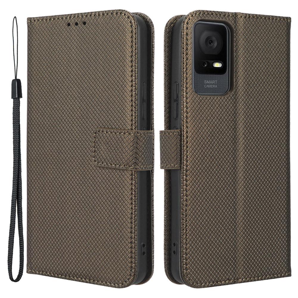 For TCL 405/406/408/T506D Shockproof Phone Case PU Leather Foldable Stand Flip Wallet Magnetic Clasp Phone Cover