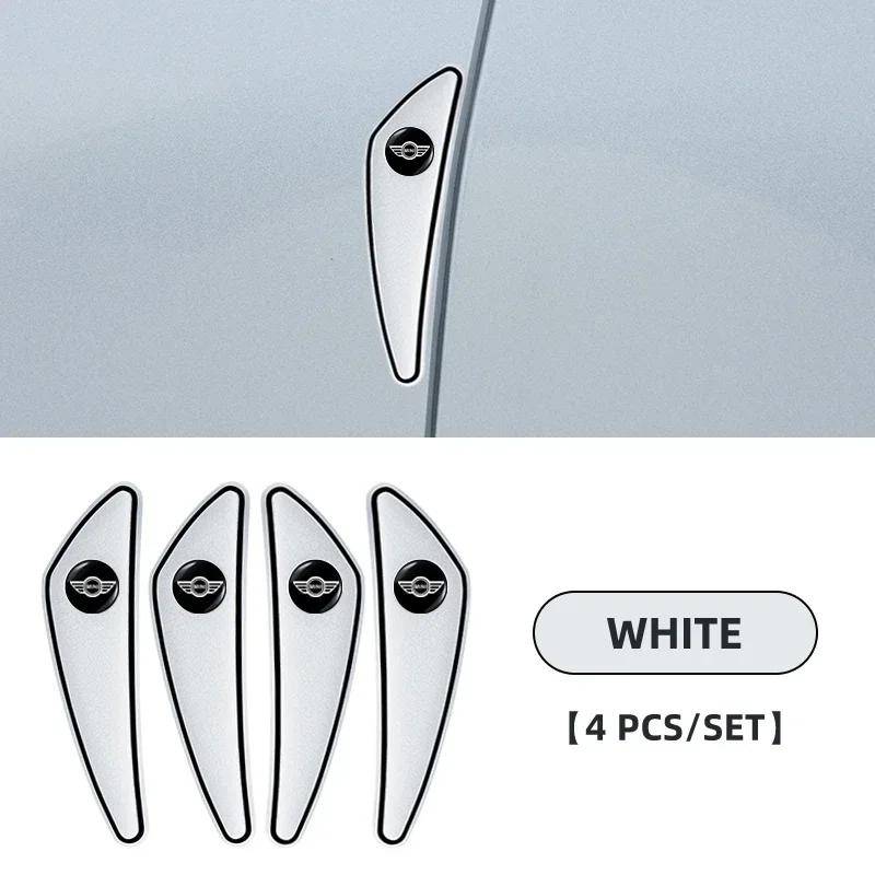 JRNQ3 4pcs Car Logo Bumper Anti-Collision Strip For MINI Cooper One R50 R52 R54 R53 R56 Countryman R60 F55 F56 JCW Accessories