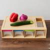 Bamboo Multifunctional Cutting Board Set Drawer Design with Container and Grater Chopping Block Square Chopping Board