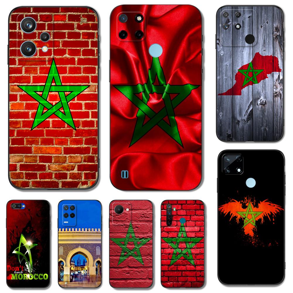 Черный чехол TPU для Realme 7i 8i 9 Pro Plus 9i C12 GT Neo2 Narzo 20 30A 50A 50i марокканский флаг Марокко