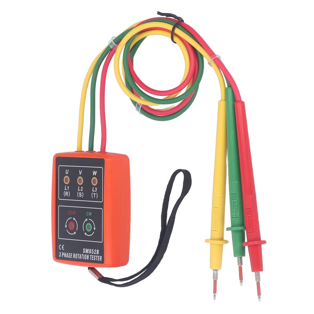 3 Phase Sequence Tester Portable AC Phase Rotation Indicator SM852B Detector Meter for Current and Voltage Detection