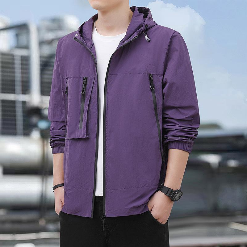 Summer light and quick-drying ice-feeling sunscreen clothing outdoor sunshade UV hooded long-sleeved top American skin clothing