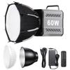 Bi-Color Camera Light 60W COB Lamp Beads Video Fill Light Mini Bowens Portable Handheld For YouTube Tiktok Vlog Live Lights