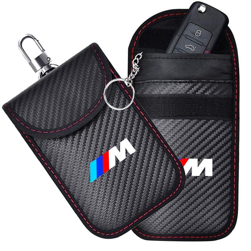 RFID Shielding Pocket Car Key Case Signal Blocker Bag For BMW M Emblem E46 E36 E34 F10 E90 F30 E60 F30 E53 E30 E92 E87 Accessory