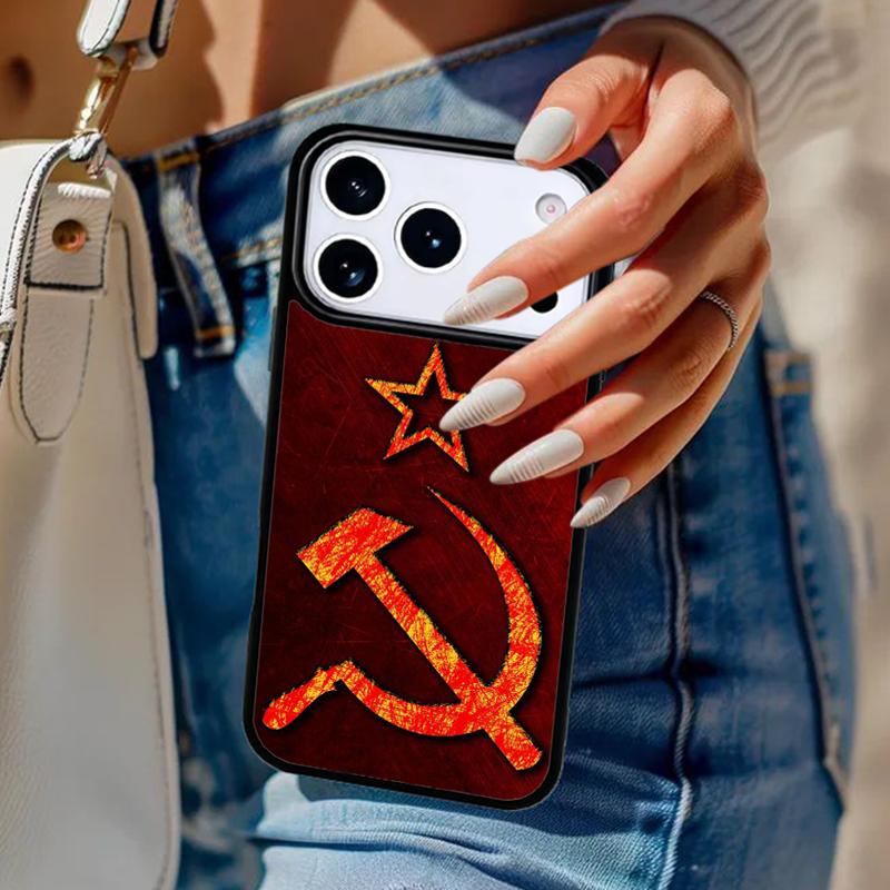 Чехол для телефона Флаг Советского Союза Ленин Для iPhone 17 Air 14 15 13 12 Max Чехол Для Apple 16e 11 Pro Max Plus Coque