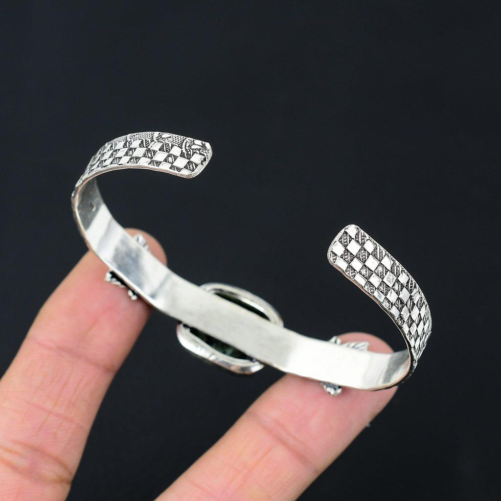 Распродажа ко Дню матери Браслет-манжета из камня Яшма Камбаба Сестра Ювелирное изделие из стерлингового серебра 925 пробы