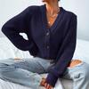 Autumn and Winter New V-neck Women's Loose and Versatile Knitted Cardigan Sweater with Lazy Style