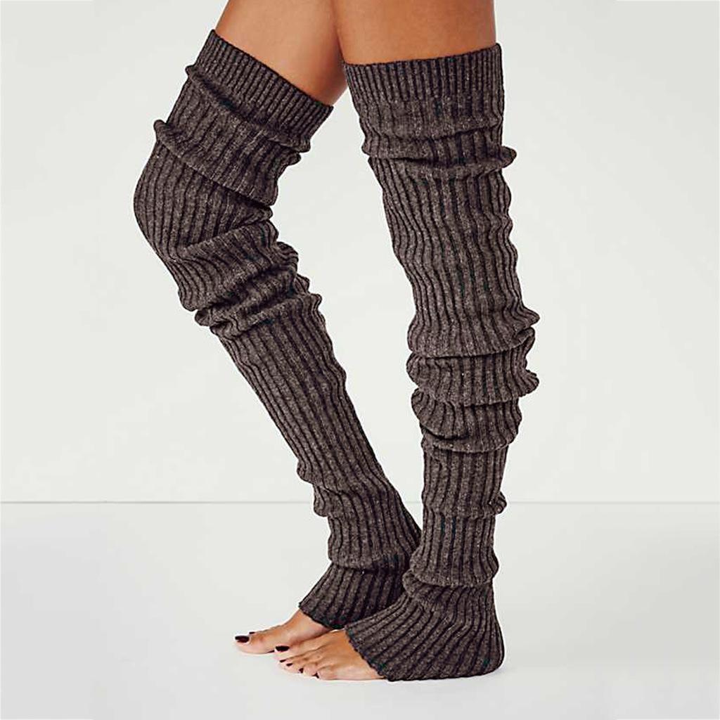 Winter Long Warm Leg Warmers Knitting Knee High Socks Girl Boot Topper Sock Skinny Stockings Lolita Knitted Crochet Long Socks