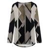 Women's Fashion Casual Irregular Patchwork Color Print Loose Medium Long Long Sleeve Top