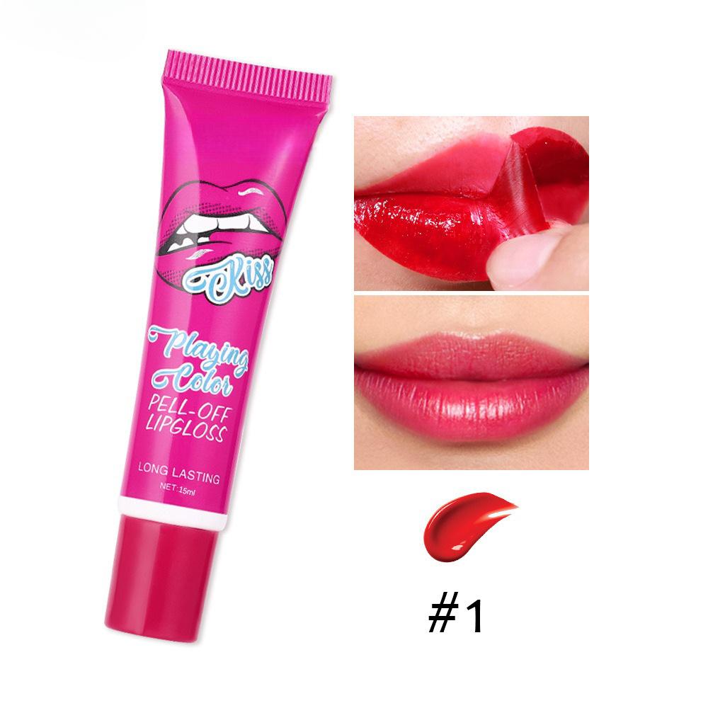 6 Colors Tear Pull Liquid Lipstick Long Lasting Lip Gloss Mask Base Waterproof Moisturizer Makeup Peel Off Lip Gloss Cosmetics