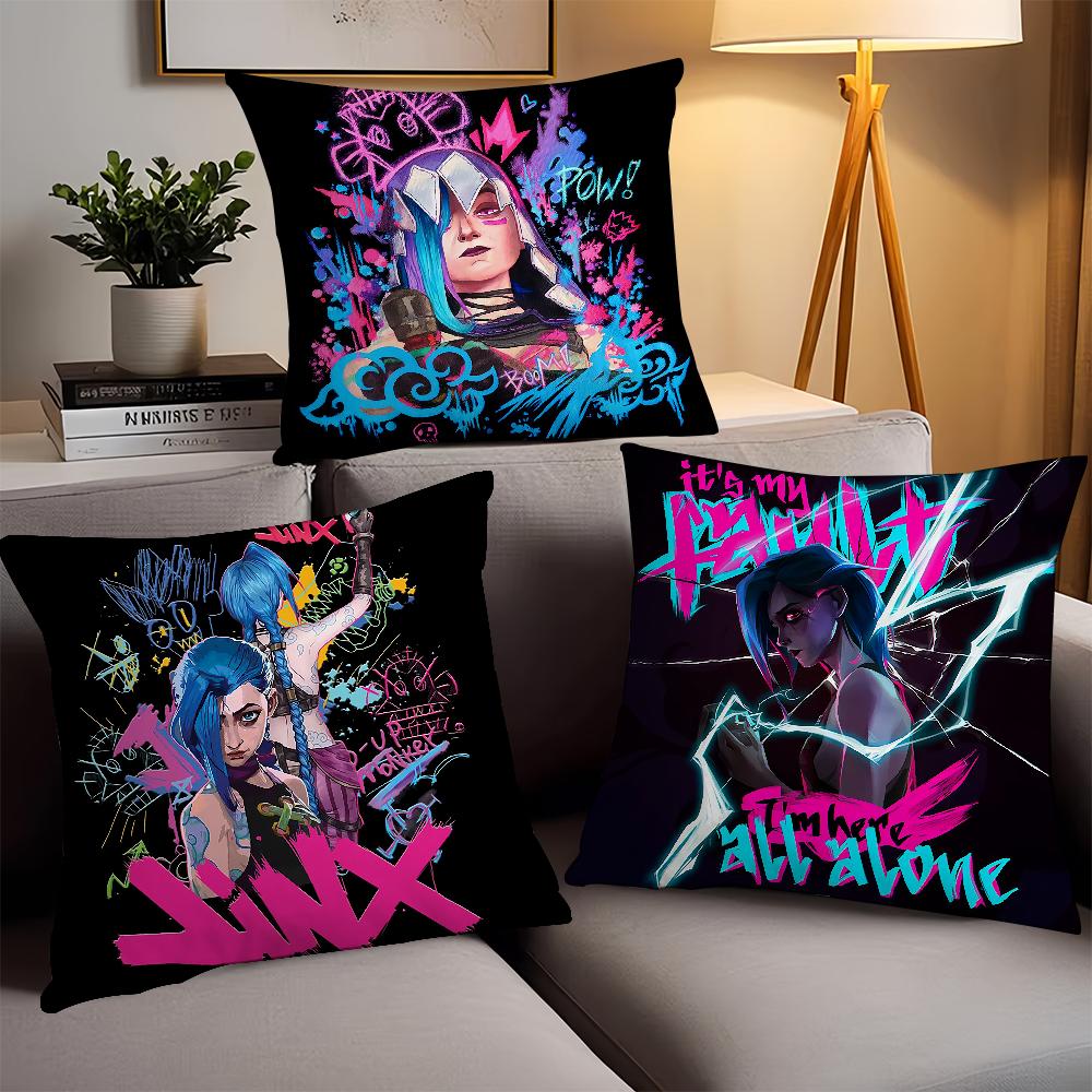 Аниме Мультфильм J-Jinx Черная Наволочка Офисные Подушки Подходят Для Дивана Автомобиля Спальни Декоративная Наволочка