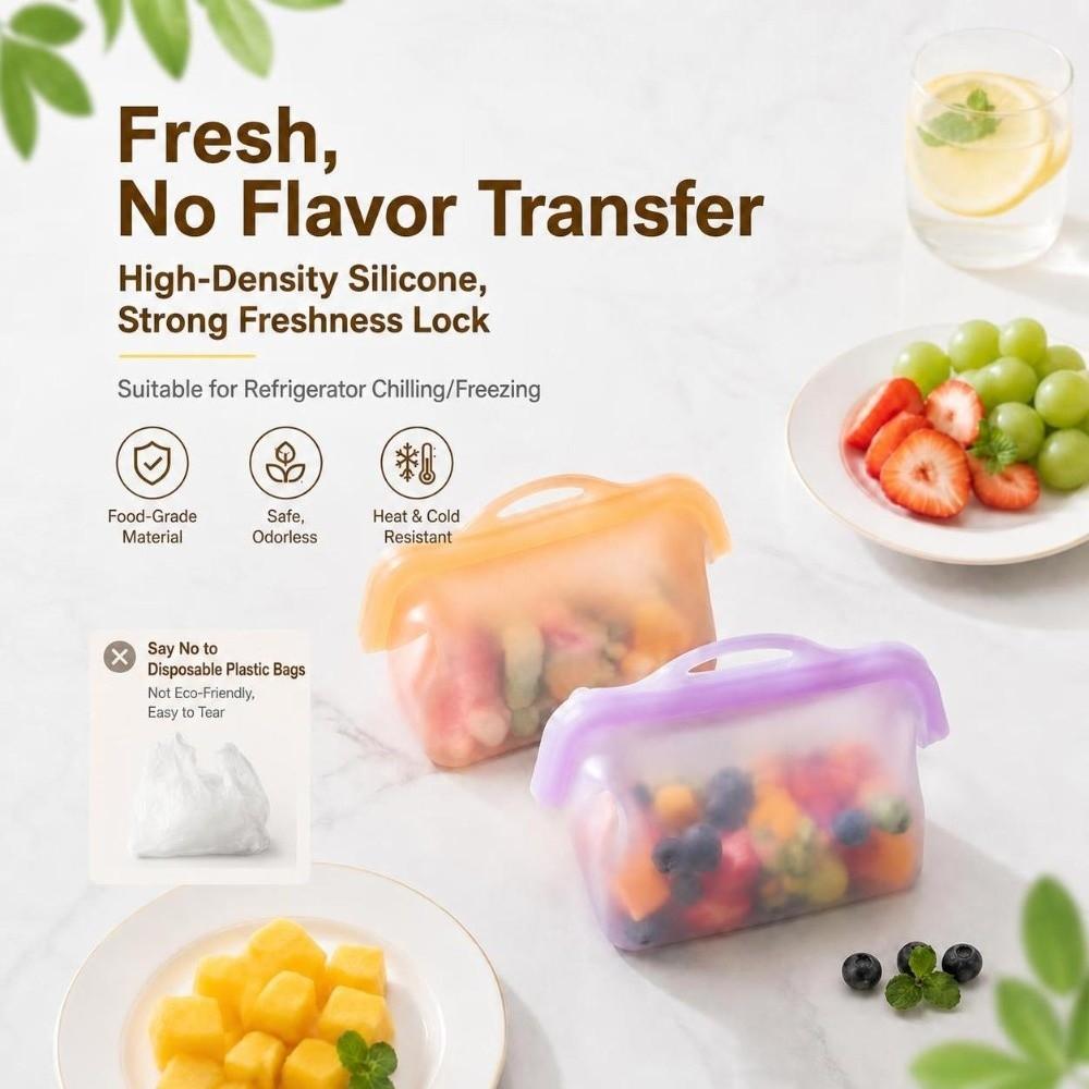Odor-Proof 1000ML Silicone Fresh-keeping Bag Upright Freezer Bags Freezer Microwave Safe