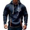 Мужская толстовка с капюшоном с принтом, кардиган на молнии с карманом на рукаве, мужская спортивная повседневная толстовка большого размера