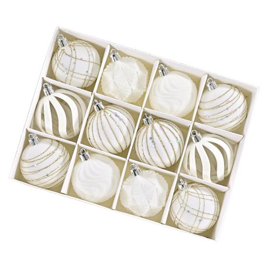 12 шт. Бархатные рождественские шары Декоративные пластиковые украшения Украшение для праздничной елки для Рождества, свадеб, вечеринок