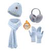 Hat Scarf Gloves Socks Four Piece Set Plus Velvet Thickened Adult Winter Warm Knitted Hat Set