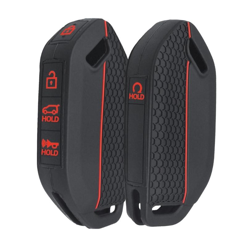 Key Fob Protector Cover Silicone Car Key Case Waterproof Remote Key Cover Honeycomb Texture Shell Case