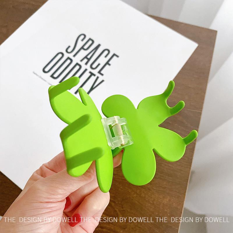 Stunning Floral Design Korean Style Hair Claw Clip In Lemon Yellow Deep Purple And Sky Blue