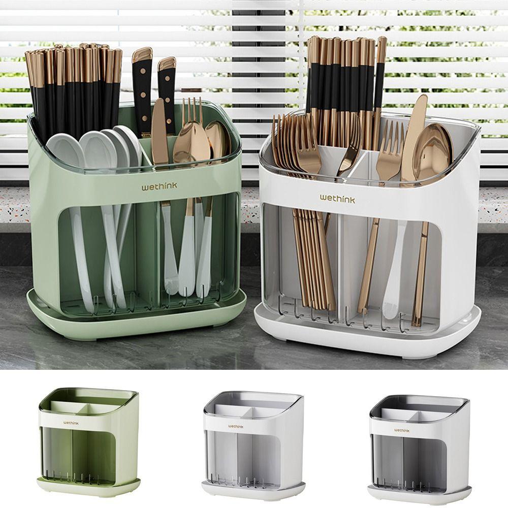 Large Capacity Chopstick Cage Plastic Cutlery Organizer Creative Chopsticks Storage Box  Kitchen