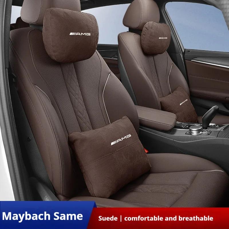 Car Sticker Car Headrest Lumbar Rest Cushion Neck Support Neck Pillow For Mercedes-Benz AMG A C E S V Class Sprinter GLC ML SLK