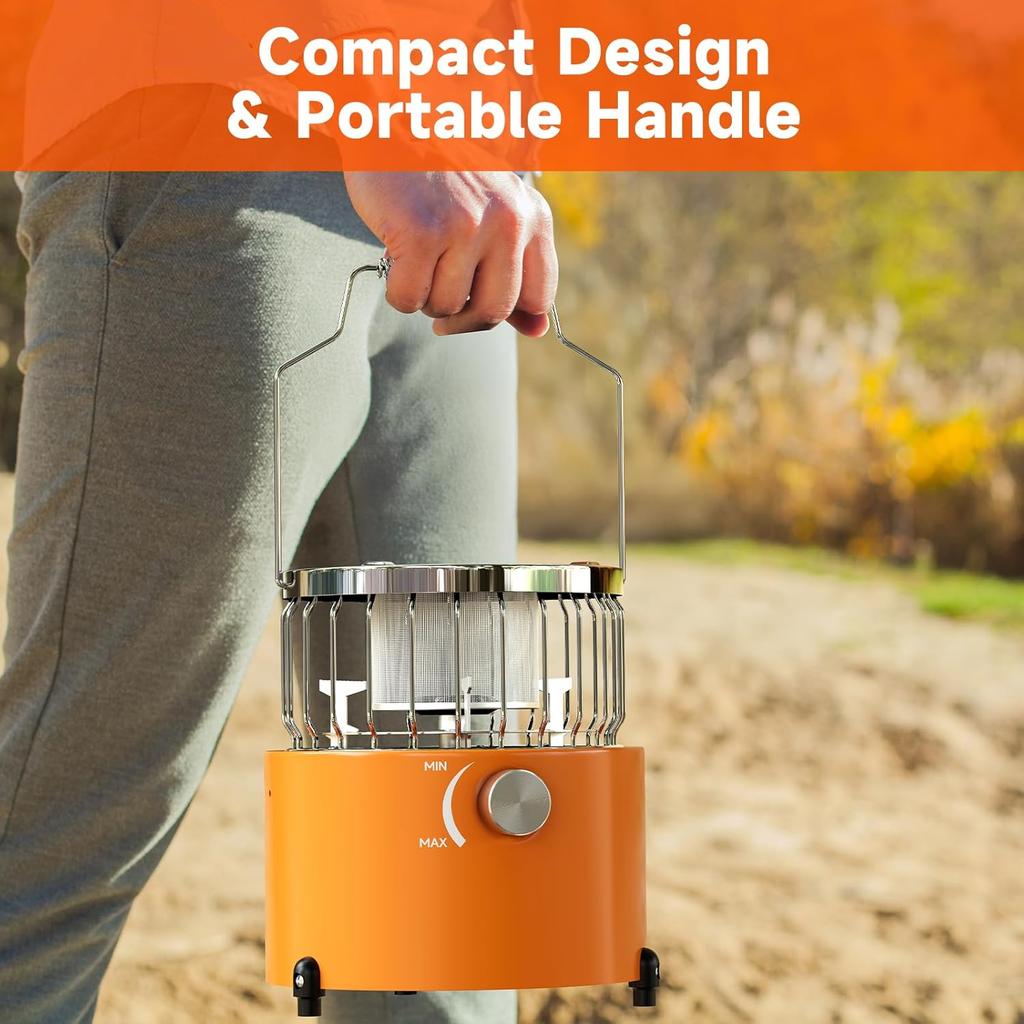 TLOG Портативный пропановый обогреватель и плита 2 в 1, 9000 БТЕ пропановый обогреватель с ручкой, регулируемыми вентиляционными отверстиями и пламенем, портативный для улицы, кемпинга, льда