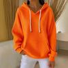 Women S Solid Color Hooded Long Sleeve Casual Sweatshirt