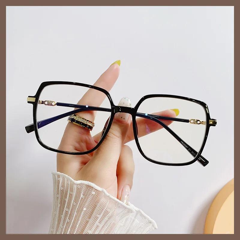Blue Light Blocking Glasses Stylish Square-shaped Big Frame Glasses for Ladies   Eyewear Accesorios Para Mujer
