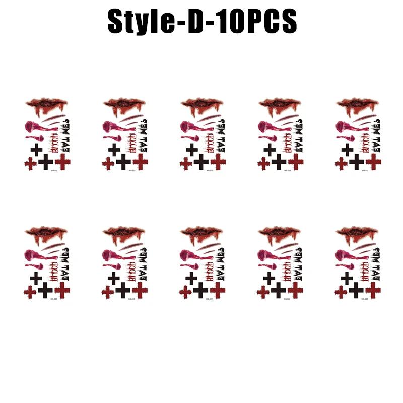 Хэллоуин Водонепроницаемые Временные Наклейки Татуировки Сексуальный Кровавый Макияж Зомби Шрам Татуировка Украшение Рана Ужас Кровь Наклейка