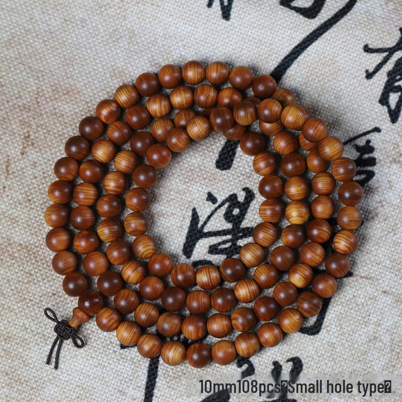 «Мужской браслет Taihang Aged Cypress — ювелирные изделия из черных масляных бусин Будды»